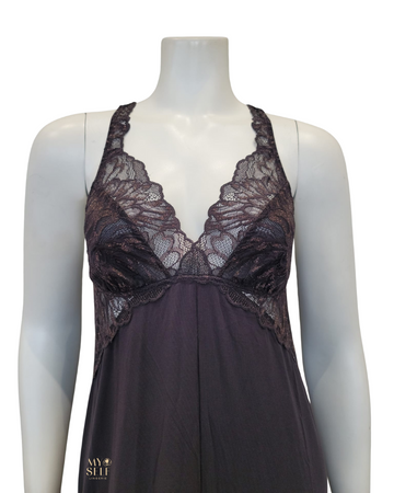 Fleur't 6033 Shale Indulgence Lace Bustier Gown myselflingerie.com
